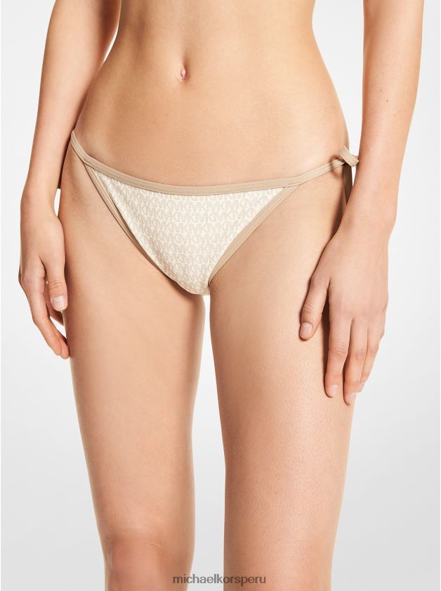 ropa educacion fisica Michael Kors mujer braguitas de bikini con logo hueso 8FX48V561