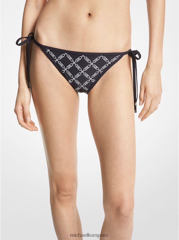 ropa educacion fisica Michael Kors mujer braguitas de bikini con logo imperio negro 8FX48V549