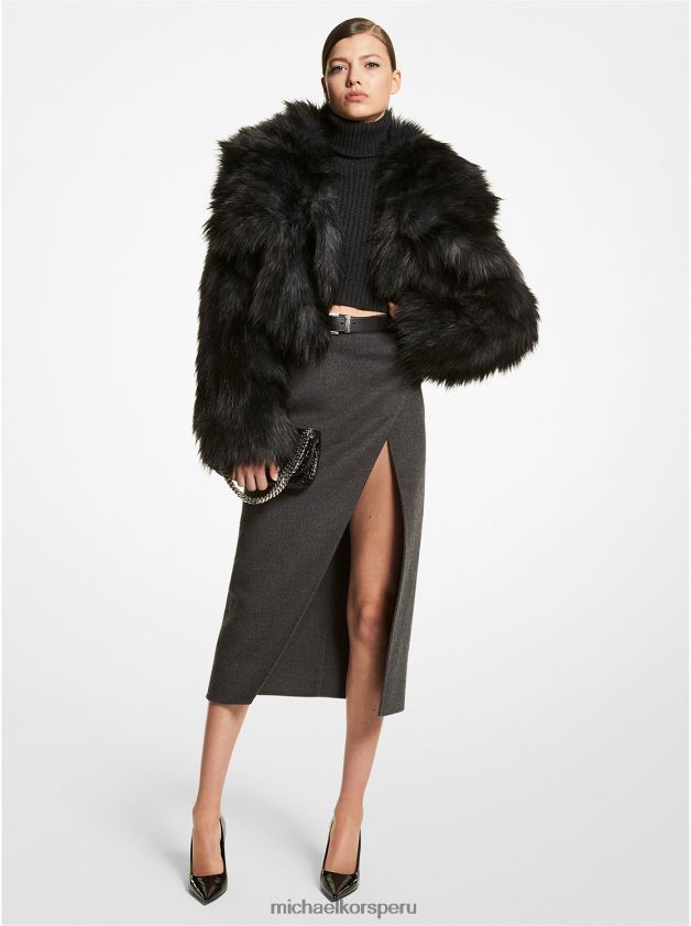 ropa educacion fisica Michael Kors mujer colección bolero imitación zorro carbón 8FX48V3651