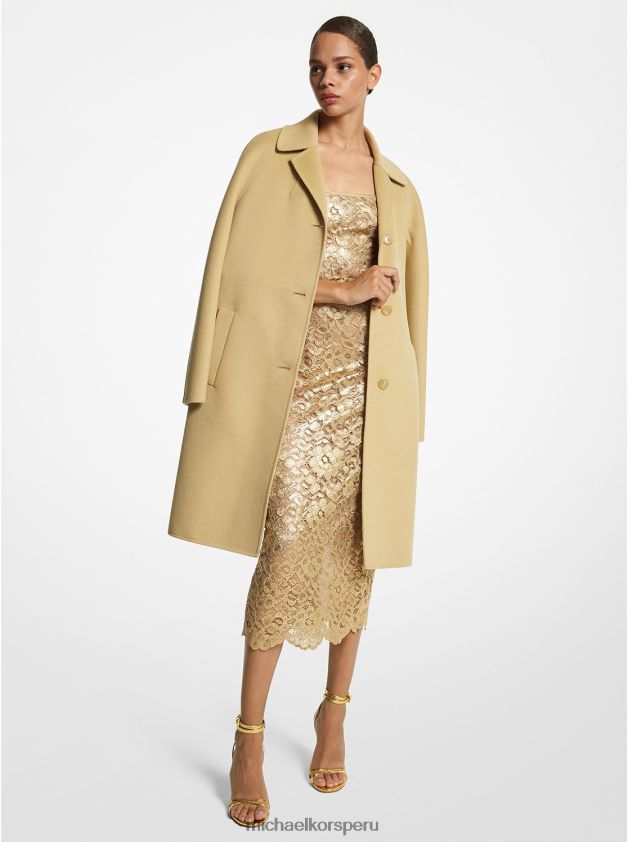 ropa educacion fisica Michael Kors mujer colección cashgora de doble cara melton balmacaan duna 8FX48V3460