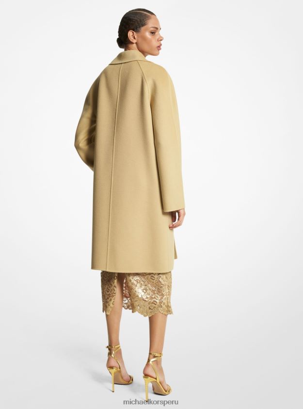 ropa educacion fisica Michael Kors mujer colección cashgora de doble cara melton balmacaan duna 8FX48V3460