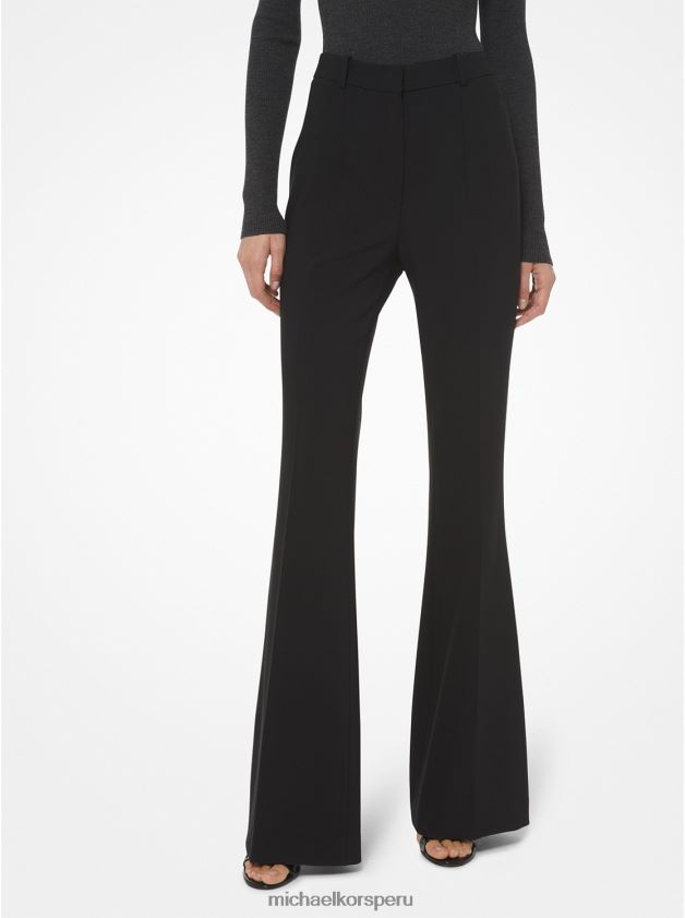 ropa educacion fisica Michael Kors mujer Colección Charlie pantalones acampanados de crepé elástico Pebble negro 8FX48V3727