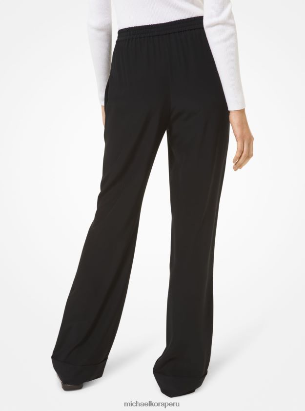 ropa educacion fisica Michael Kors mujer Pantalón de pijama de crepé de China de seda de la colección negro 8FX48V3744