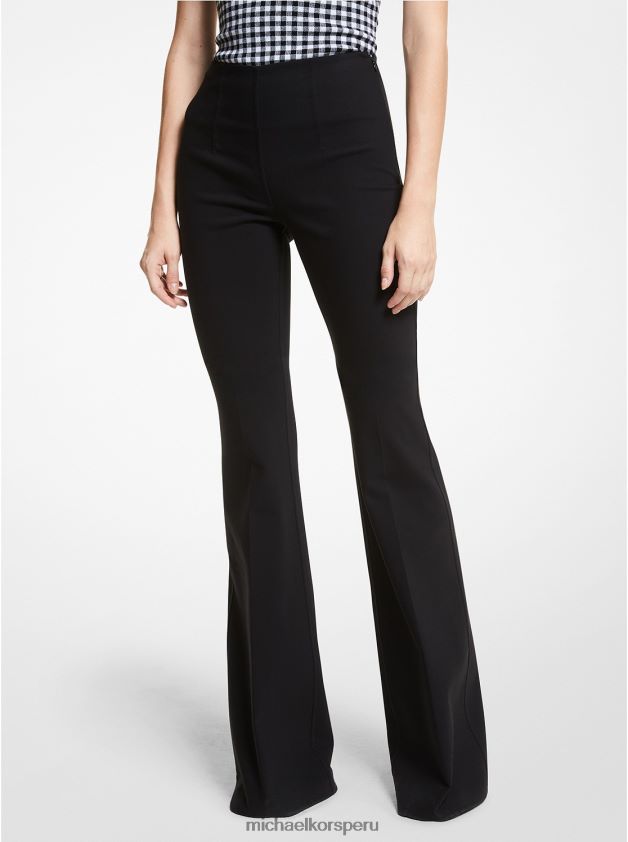 ropa educacion fisica Michael Kors mujer colección brooke pantalones acampanados de algodón elástico negro 8FX48V3740