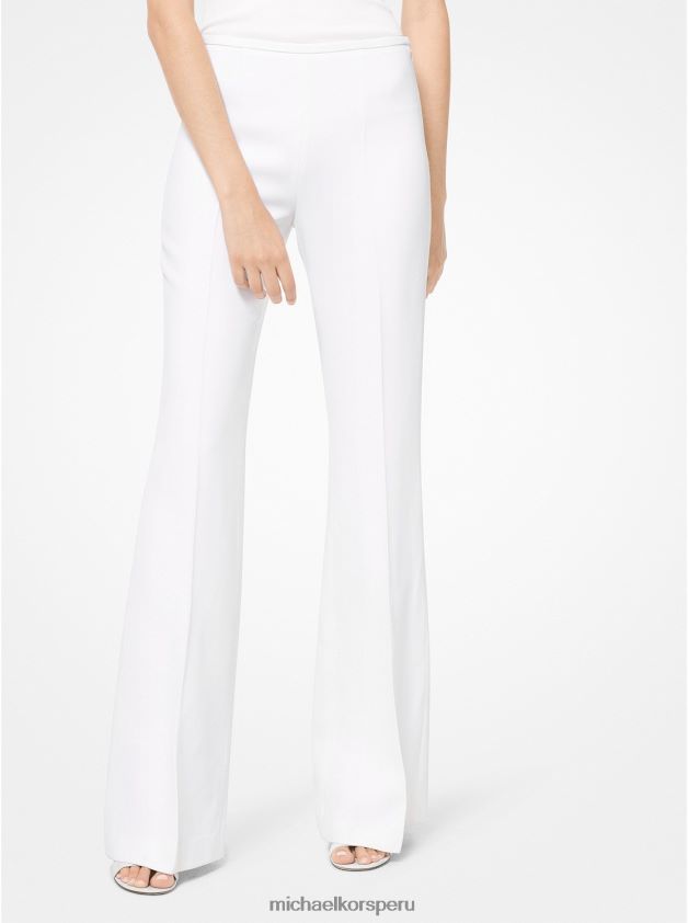 ropa educacion fisica Michael Kors mujer colección pantalones acampanados doble crepé marta Blanco óptico 8FX48V3718