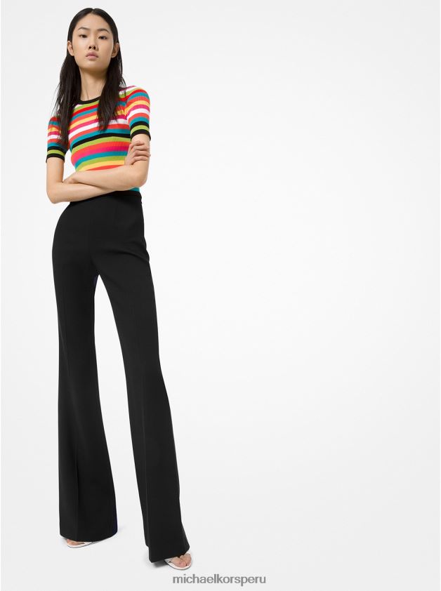 ropa educacion fisica Michael Kors mujer colección pantalones acampanados doble crepé marta negro 8FX48V3721