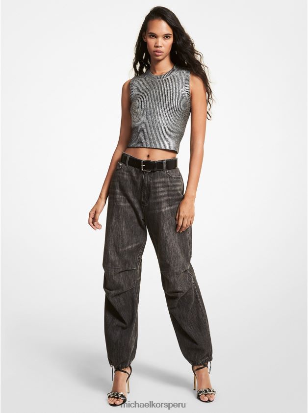 ropa educacion fisica Michael Kors mujer jeans anchos de mezclilla carbón 8FX48V510