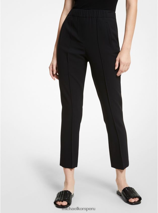 ropa educacion fisica Michael Kors mujer pantalones de sarga de lana de colección negro 8FX48V3732