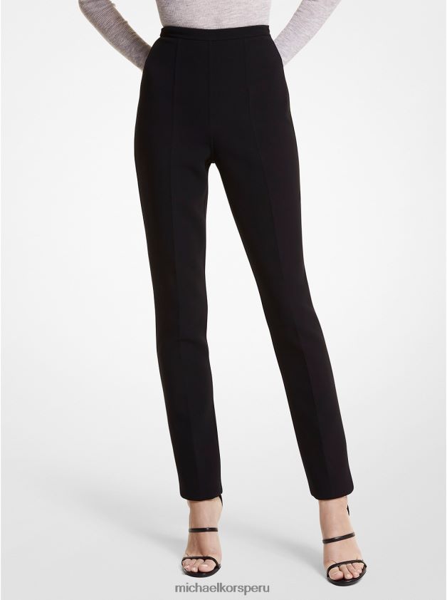 ropa educacion fisica Michael Kors mujer pantalones pitillo de lana elástica de la colección negro 8FX48V3626