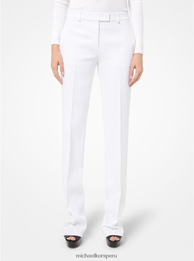 ropa educacion fisica Michael Kors mujer colección hansen pantalones de doble crepé sable Blanco óptico 8FX48V3711