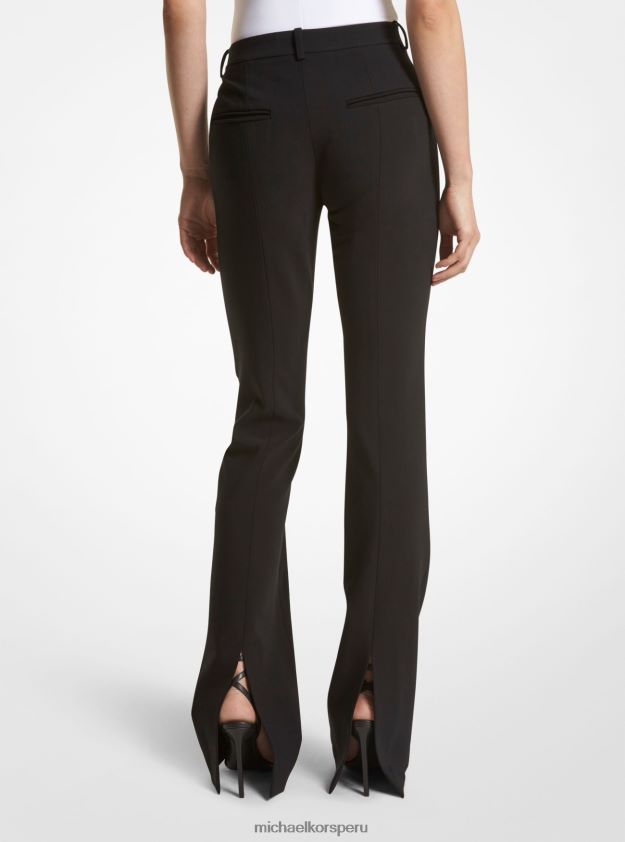 ropa educacion fisica Michael Kors mujer colección yasmeen pantalones de crepé con puños abiertos negro 8FX48V3578