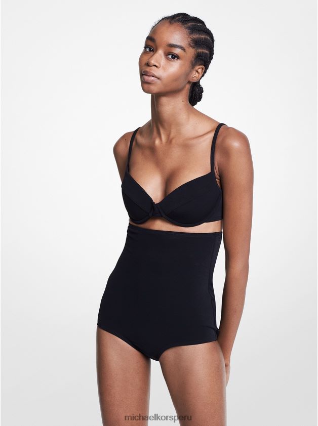 ropa educacion fisica Michael Kors mujer Conjunto de bikini con braguita y sujetador de crepé elástico de la colección negro 8FX48V3734