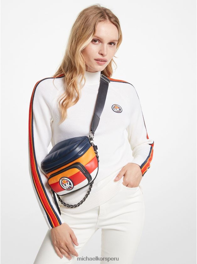 ropa educacion fisica Michael Kors mujer Jersey con cuello alto de lana merino de mk x ellesse Blanco óptico 8FX48V417