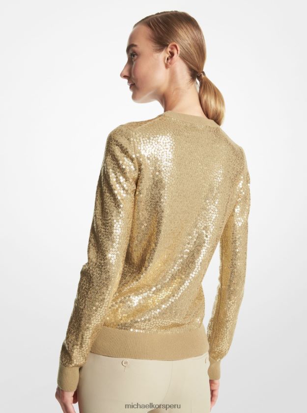 ropa educacion fisica Michael Kors mujer jersey de cachemir con lentejuelas de la colección duna 8FX48V3454