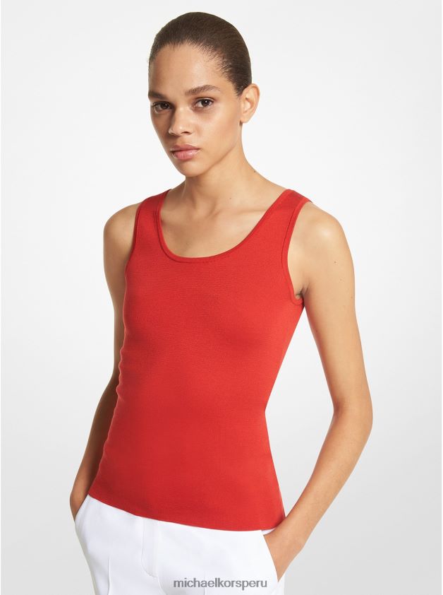 ropa educacion fisica Michael Kors mujer camiseta sin mangas de seda de la colección amapola 8FX48V3485