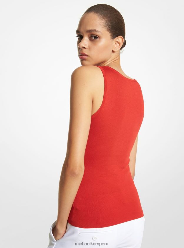 ropa educacion fisica Michael Kors mujer camiseta sin mangas de seda de la colección amapola 8FX48V3485