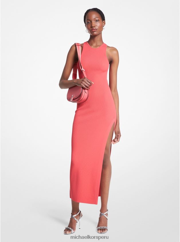 ropa Educación física Michael Kors mujer vestido sin mangas de punto elástico de canalé geranio 8FX48V1