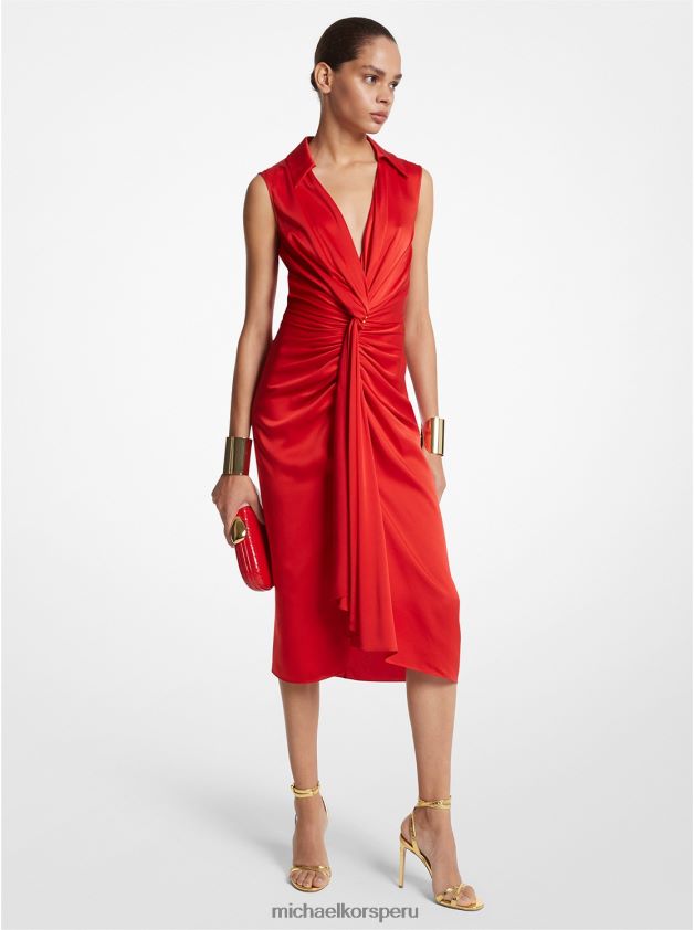 ropa educacion fisica Michael Kors mujer Colección vestido camisero satinado charmeuse sin mangas amapola 8FX48V3479