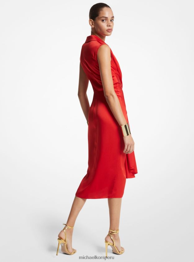 ropa educacion fisica Michael Kors mujer Colección vestido camisero satinado charmeuse sin mangas amapola 8FX48V3479