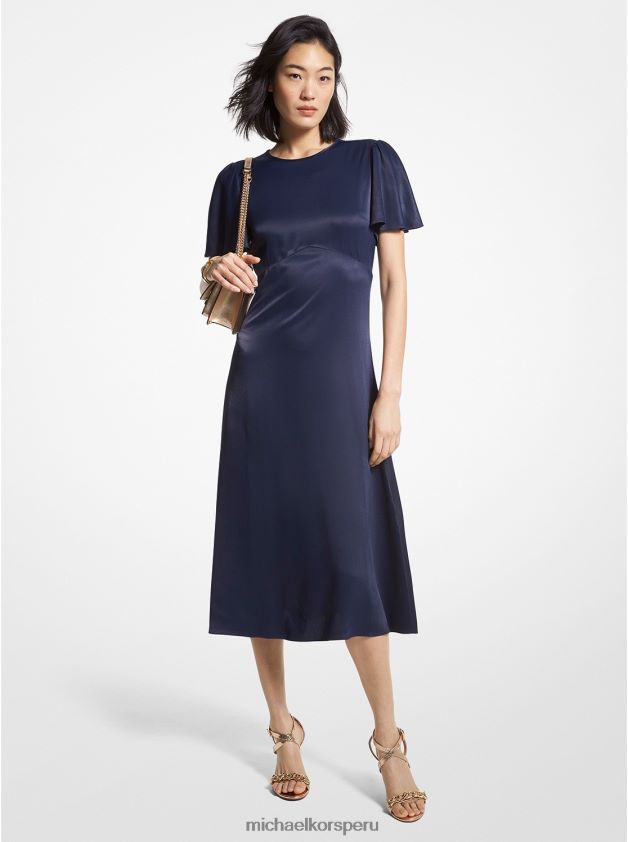 ropa educacion fisica Michael Kors mujer vestido charmeuse azul medianoche 8FX48V49