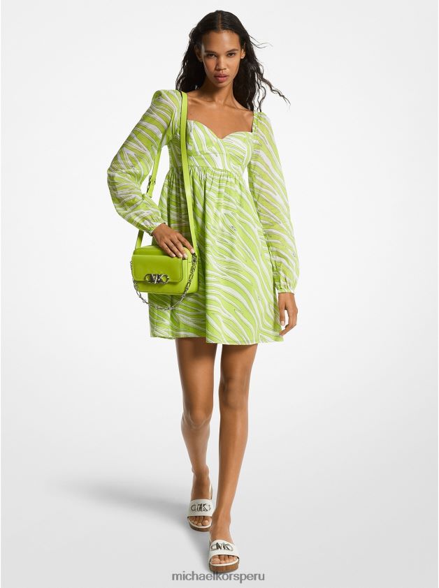 ropa educacion fisica Michael Kors mujer vestido de linón de algodón con estampado de cebra limonada brt 8FX48V59