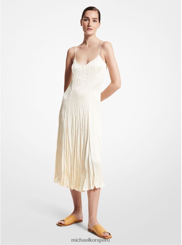 ropa educacion fisica Michael Kors mujer vestido lencero charmeuse de satén aplastado de la colección crudo 8FX48V3752