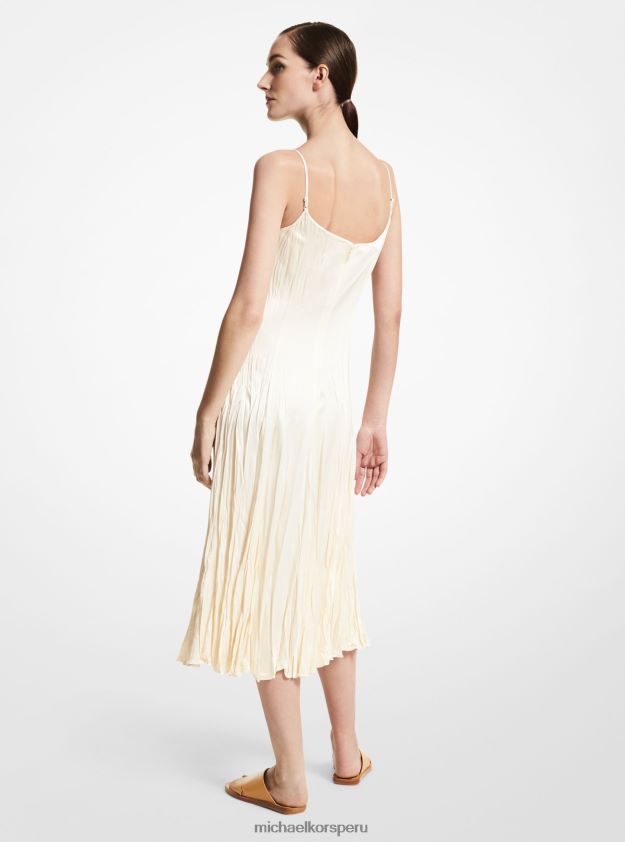 ropa educacion fisica Michael Kors mujer vestido lencero charmeuse de satén aplastado de la colección crudo 8FX48V3752