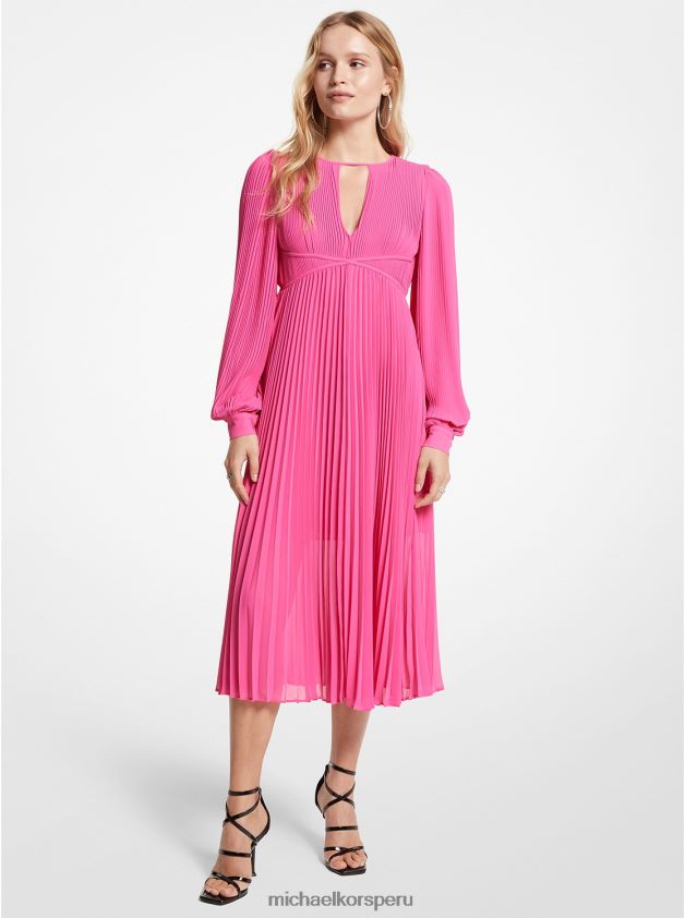 ropa educacion fisica Michael Kors mujer vestido midi de georgette plisado cereza 8FX48V21