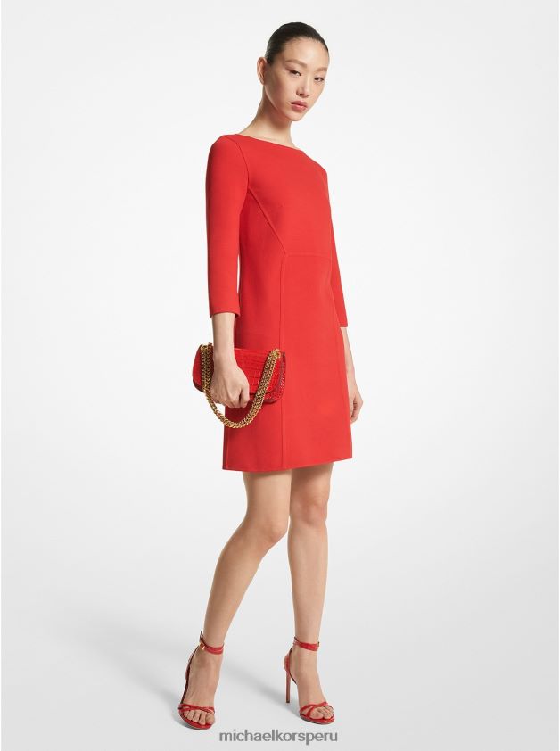 ropa educacion fisica Michael Kors mujer vestido recto de crepé de lana elástica de la colección amapola 8FX48V3480