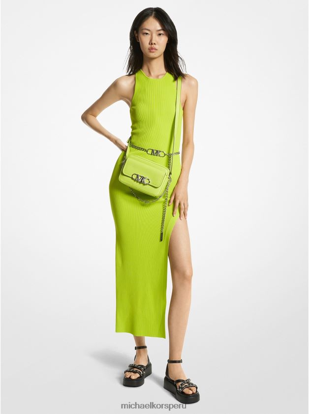 ropa educacion fisica Michael Kors mujer vestido sin mangas de punto elástico de canalé limonada brt 8FX48V4