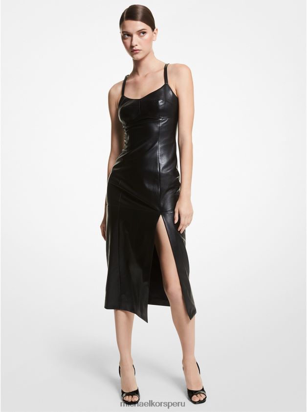 ropa educacion fisica Michael Kors mujer vestido tubo de piel plinge de la colección negro 8FX48V3736