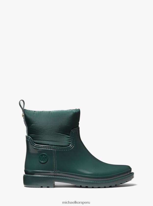 zapatos educacion fisica Michael Kors mujer Bota de lluvia de nailon y pvc con cinta con el logo de Blakely verde carreras 8FX48V2203