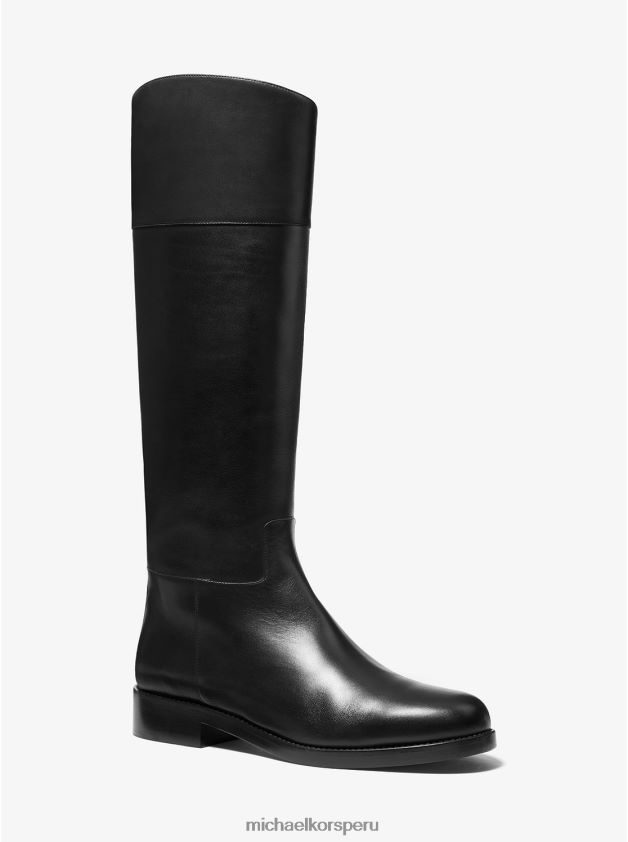 zapatos educacion fisica Michael Kors mujer Bota de montar de piel Braden de la colección negro 8FX48V2171