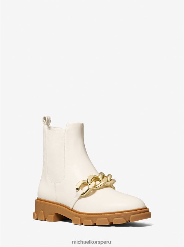 zapatos educacion fisica Michael Kors mujer bota de cuero con adornos scarlett crema ligera 8FX48V2181