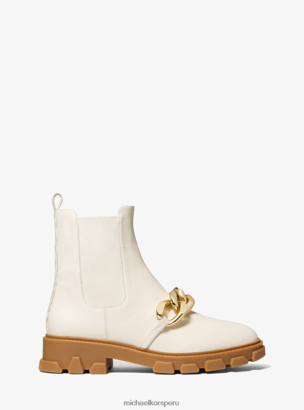 zapatos educacion fisica Michael Kors mujer bota de cuero con adornos scarlett crema ligera 8FX48V2181