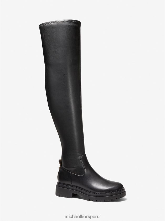 zapatos educacion fisica Michael Kors mujer botas Cyrus de piel sintética por encima de la rodilla negro 8FX48V2129