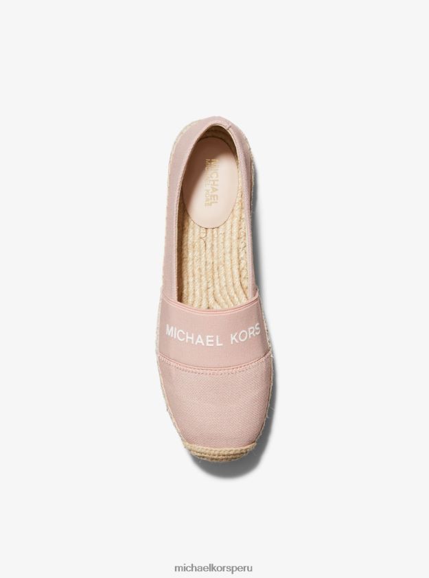 zapatos educacion fisica Michael Kors mujer Alpargatas Vicky de lona con logo Rosa suave 8FX48V2257