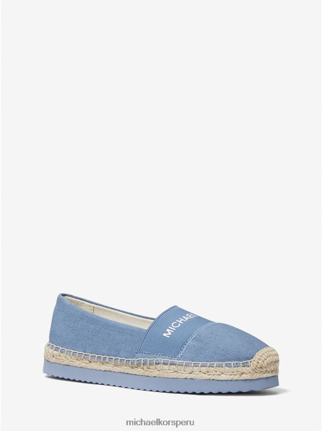 zapatos educacion fisica Michael Kors mujer Alpargatas Vicky de lona con logo mezclilla 8FX48V2260