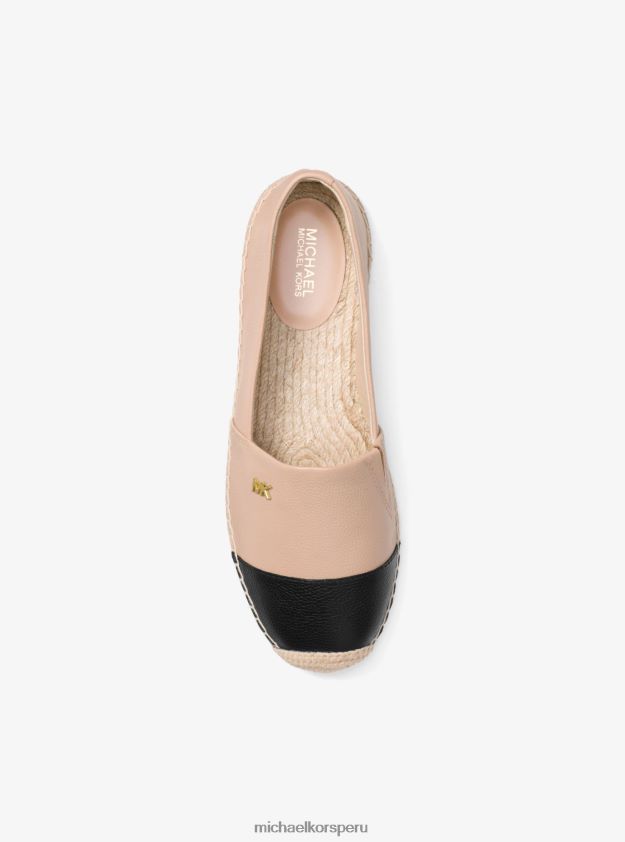 zapatos educacion fisica Michael Kors mujer alpargatas kendrick de cuero ostra/negro 8FX48V2225