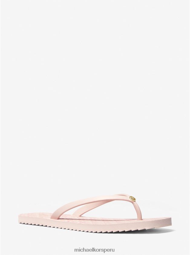 zapatos educacion fisica Michael Kors mujer chanclas con logo de Jinx Rosa suave 8FX48V1870