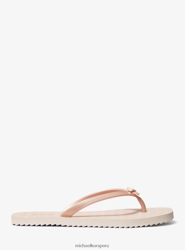 zapatos educacion fisica Michael Kors mujer chanclas con logo de Jinx rosa/bllt 8FX48V1995