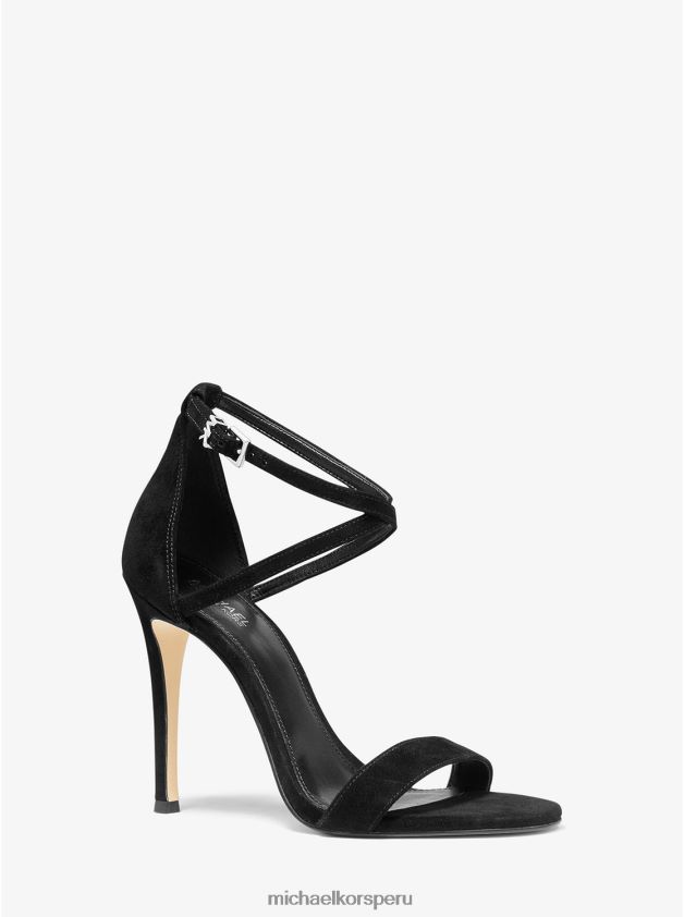 zapatos educacion fisica Michael Kors mujer sandalia antonia de ante negro 8FX48V2063