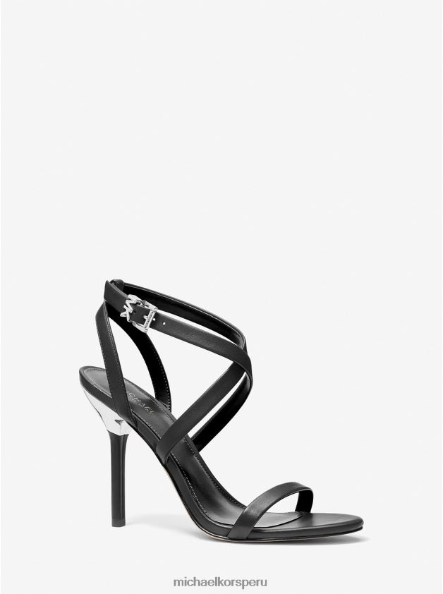 zapatos educacion fisica Michael Kors mujer sandalia asha de piel negro 8FX48V1940