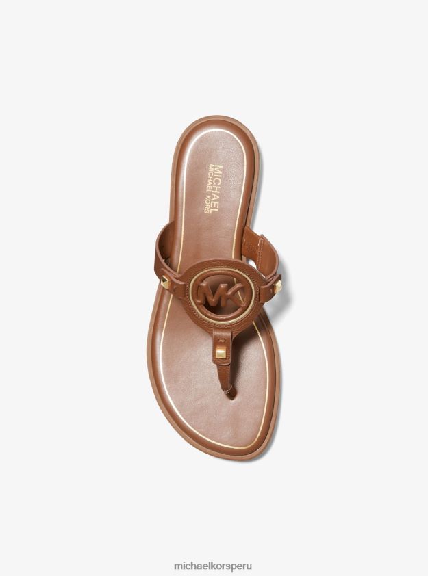 zapatos educacion fisica Michael Kors mujer sandalia aubrey de piel con aberturas y tira en T equipaje 8FX48V2014