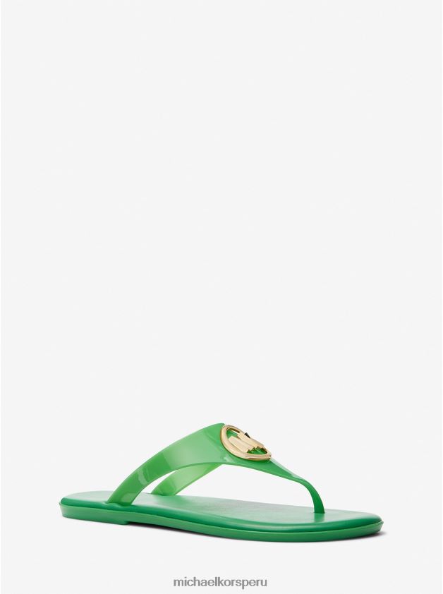 zapatos educacion fisica Michael Kors mujer sandalia carmen pvc gelatina verde palma 8FX48V1960