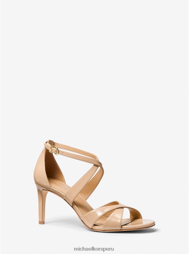 zapatos educacion fisica Michael Kors mujer sandalia kinsley de charol sintético rubor ligero 8FX48V1937