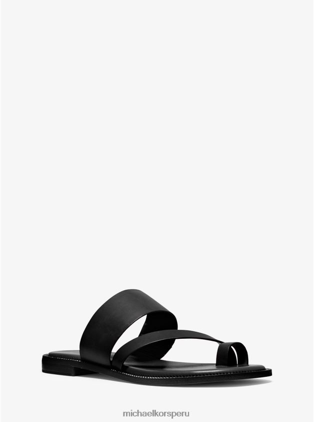 zapatos educacion fisica Michael Kors mujer sandalia pratt de piel negro 8FX48V2085