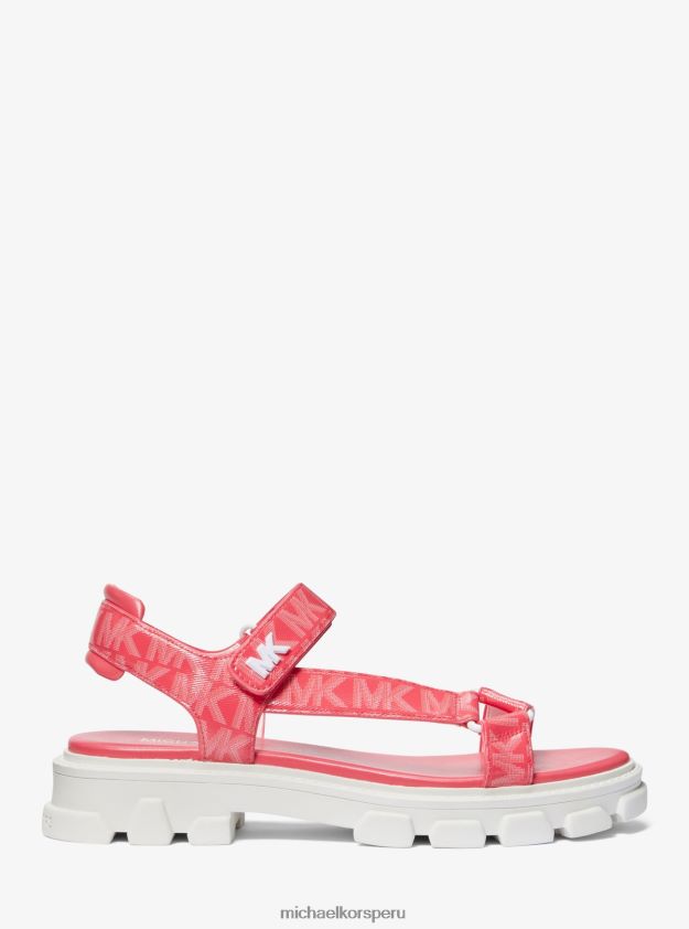 zapatos educacion fisica Michael Kors mujer sandalia ridley con logo geranio 8FX48V1984