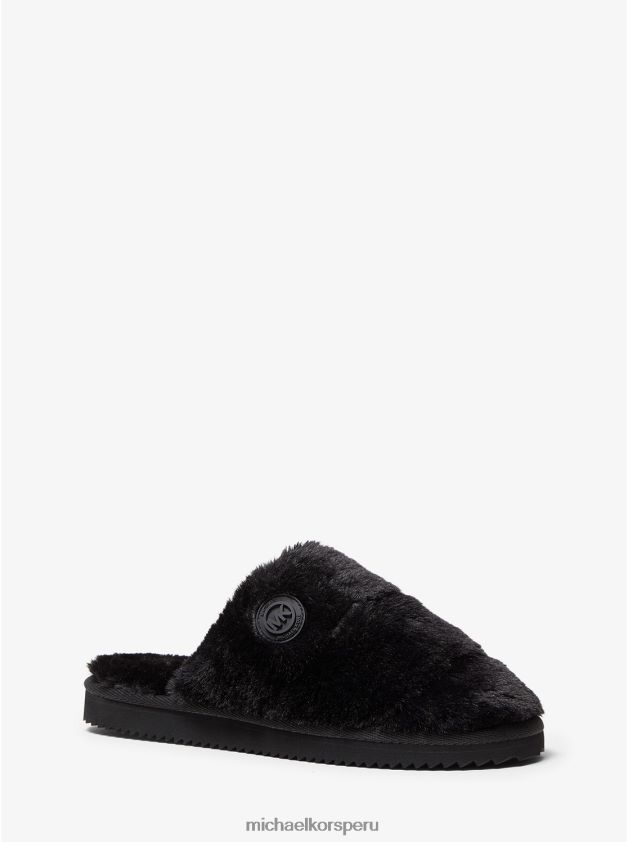 zapatos educacion fisica Michael Kors mujer pantuflas janis de piel sintética negro 8FX48V2342