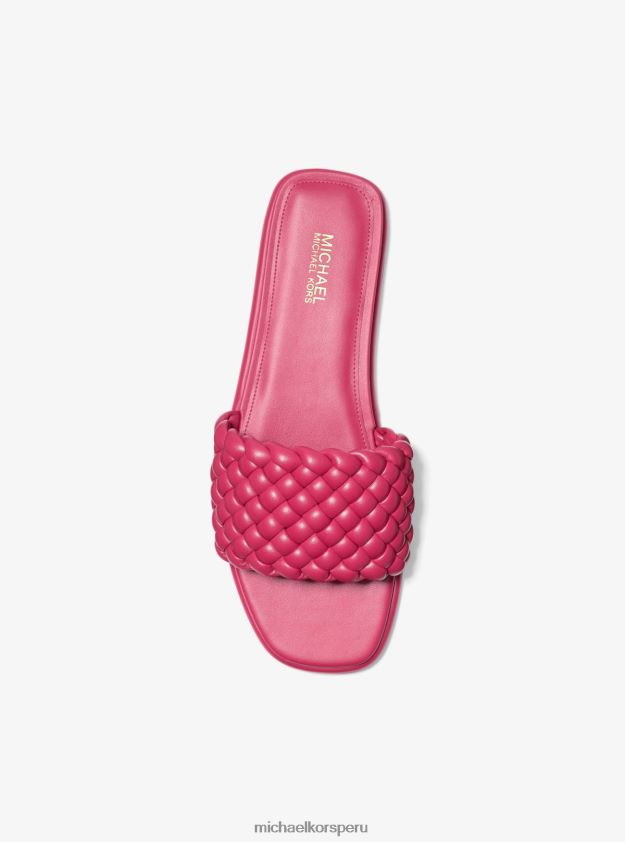 zapatos educacion fisica Michael Kors mujer sandalia amelia trenzada rojo rubí 8FX48V2346